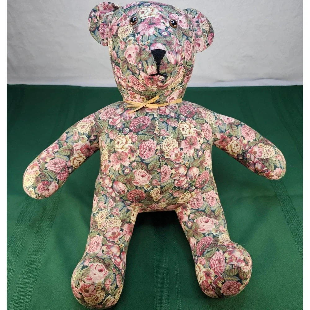 Floral Teddy‎ Bear Plush Stuffed Animal Accent Decor Nursery Baby Shower Gift